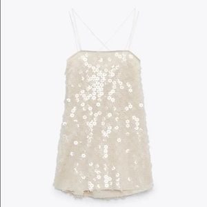 Zara Floral Sequin Mini Dress